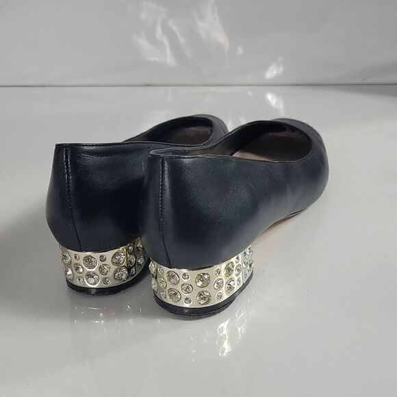 Dune London Black Gem Heeled Closed Toe Shoe - Picture 2 of 10